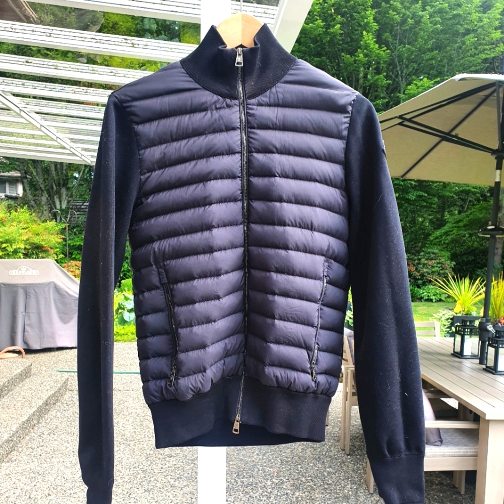 Moncler bomber jacket, down feathers, small